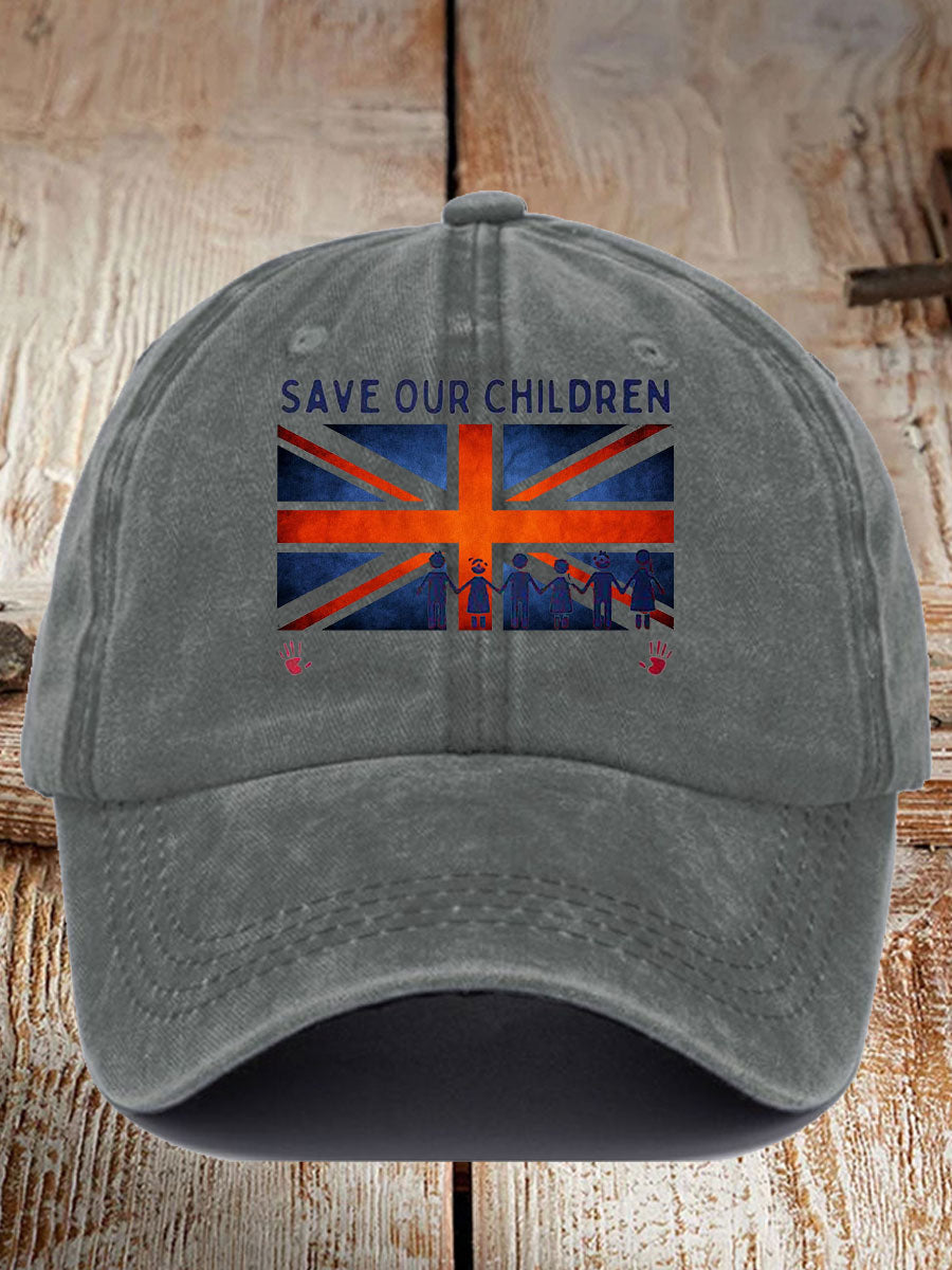 Unisex UK Save Our Children Printed Hat trupatriotic
