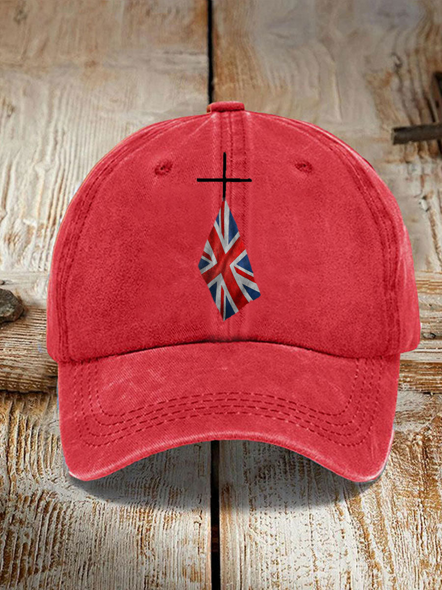 Unisex UK Flag Printed Hat trupatriotic