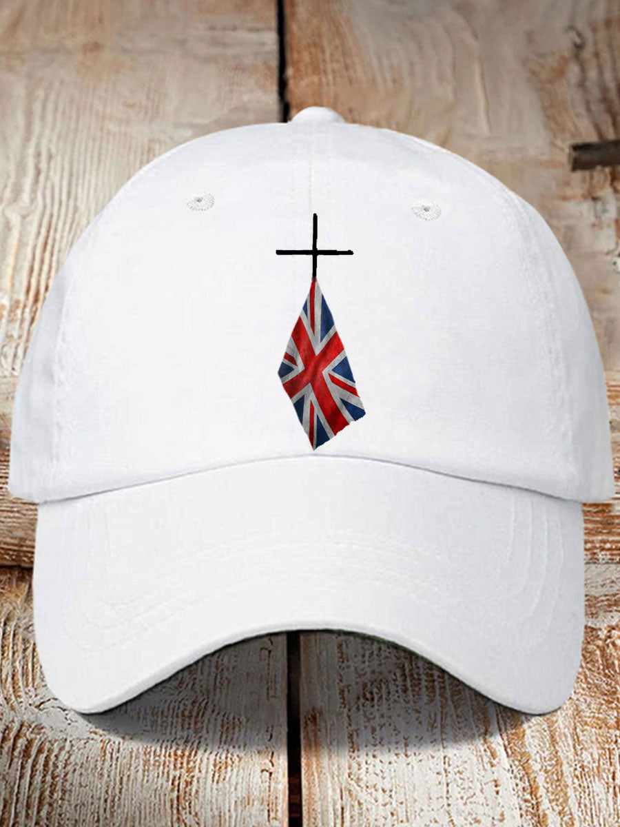 Unisex UK Flag Printed Hat trupatriotic