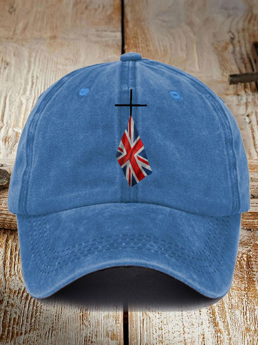 Unisex UK Flag Printed Hat trupatriotic