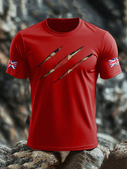 Men's UK Flag Skull Printed T-shirt trupatriotic