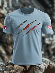 Men's UK Flag Skull Printed T-shirt trupatriotic