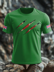 Men's UK Flag Skull Printed T-shirt trupatriotic