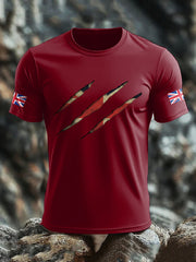 Men's UK Flag Skull Printed T-shirt trupatriotic