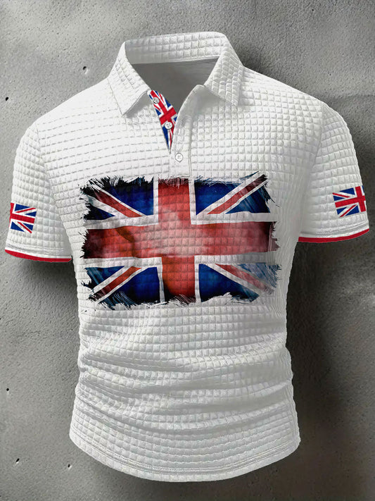 Men's UK Flag Art Printed Casual Tops trupatriotic