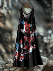 Women's UK Flag Butterfly Art Printed Dress trupatriotic