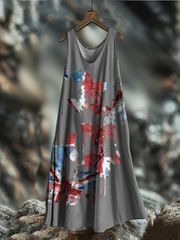Women's UK Flag Butterfly Art Printed Dress trupatriotic