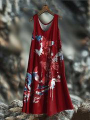 Women's UK Flag Butterfly Art Printed Dress trupatriotic