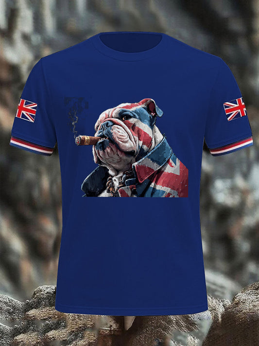 Men's Vintage England Flag Casual Printed T-shirt trupatriotic