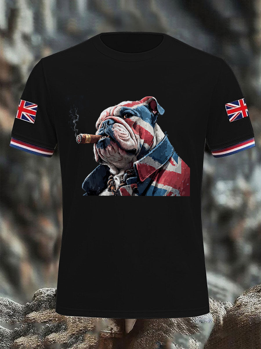 Men's Vintage England Flag Casual Printed T-shirt trupatriotic