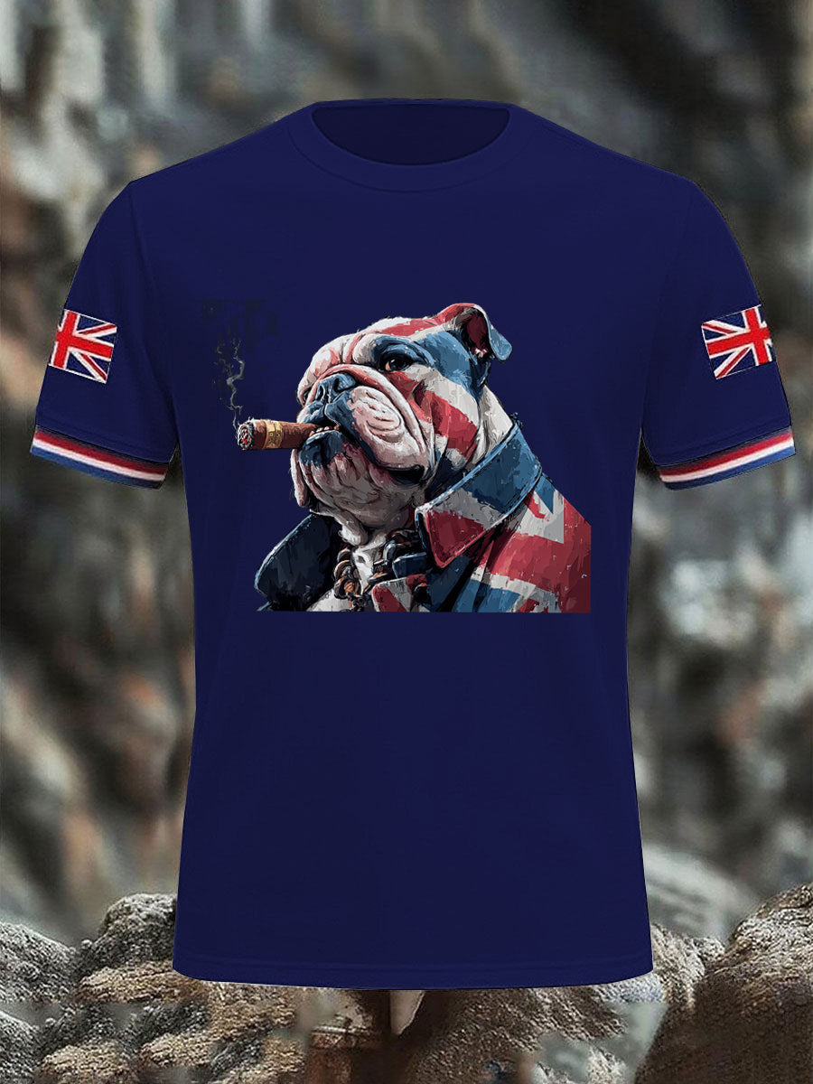 Men's Vintage England Flag Casual Printed T-shirt trupatriotic