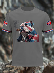 Men's Vintage England Flag Casual Printed T-shirt trupatriotic
