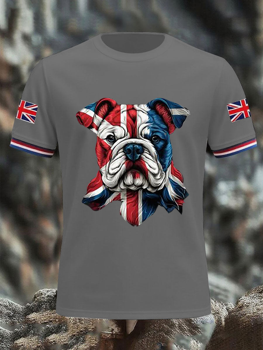 Men's Vintage England Flag Casual Printed T-shirt trupatriotic