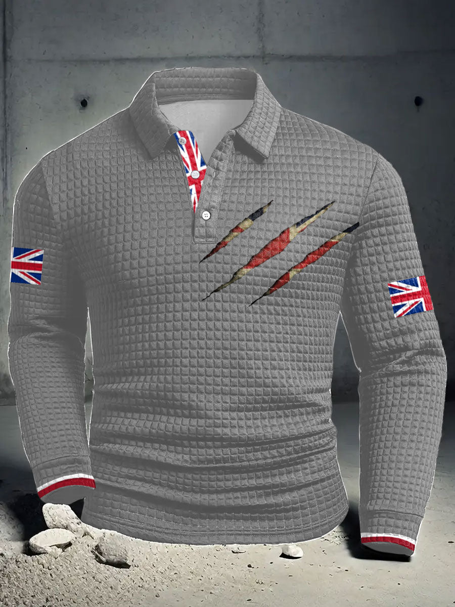 Men's UK Flag Printed Casual Tops trupatriotic