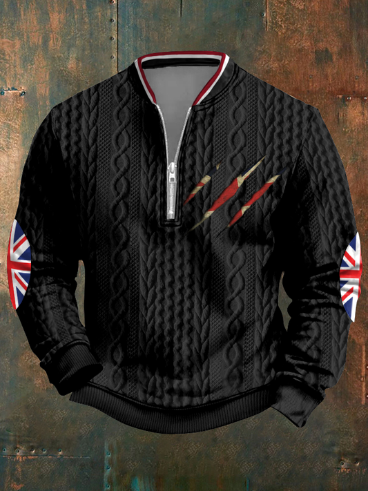 Men's UK Flag Printed Casual Tops trupatriotic