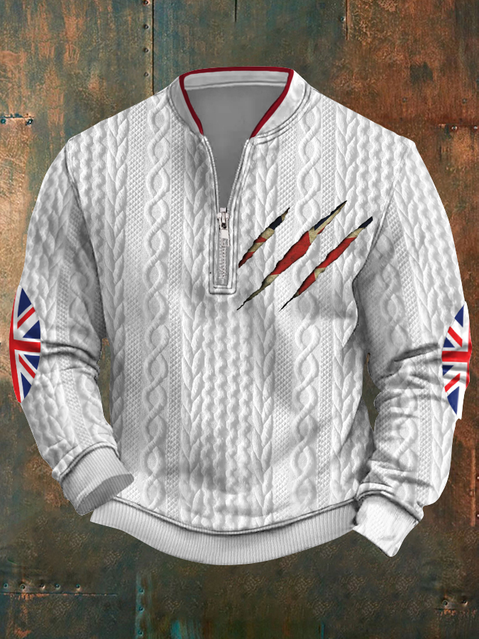Men's UK Flag Printed Casual Tops trupatriotic