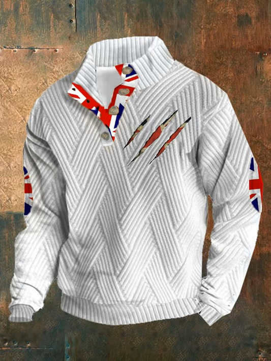 Men's UK Flag Printed Casual Tops trupatriotic