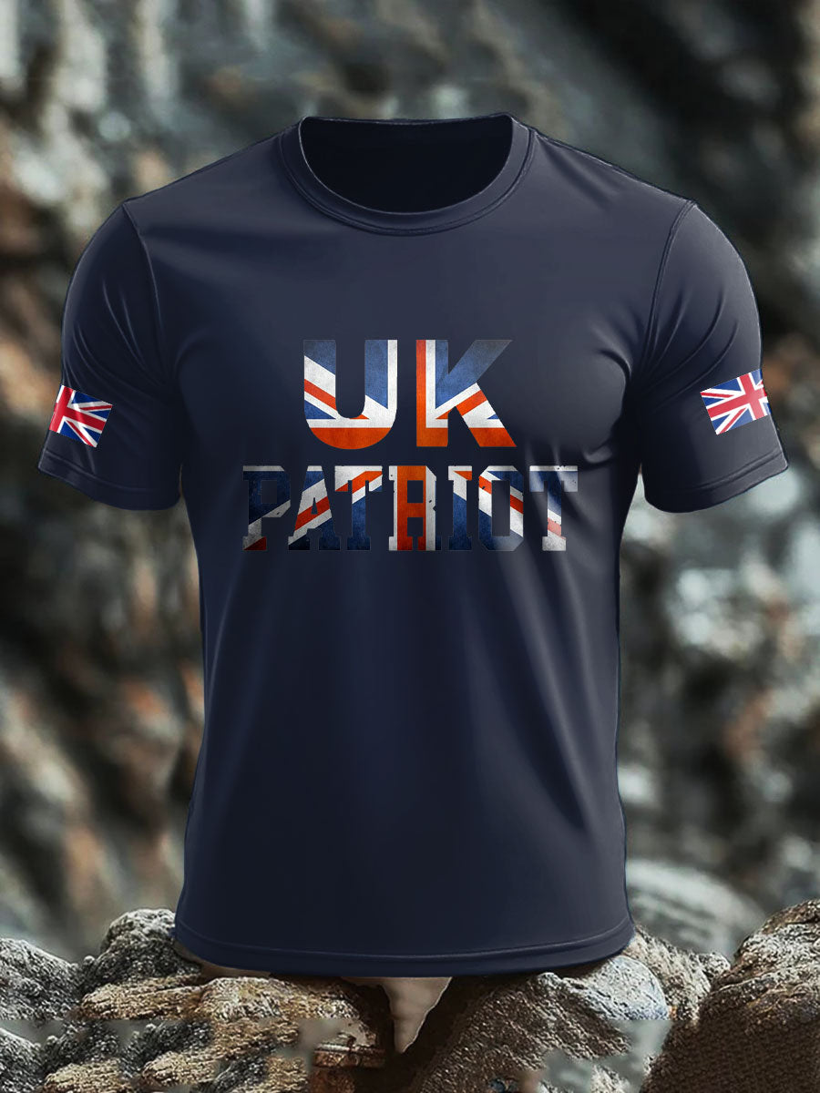 Men's UK Flag Patriotism Printed T-shirt trupatriotic