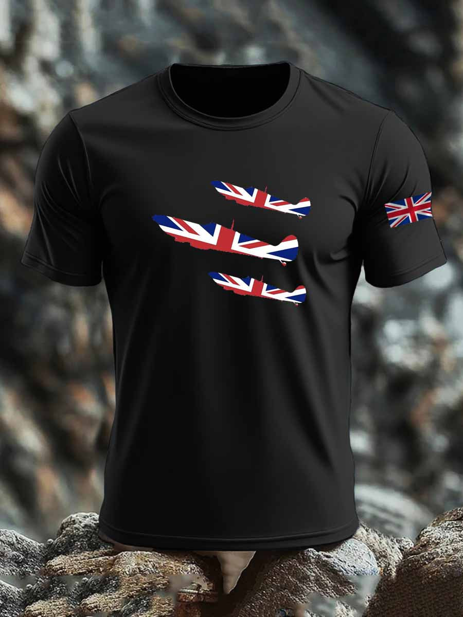 Men's British imitation cotton short-sleeved T-shirt trupatriotic