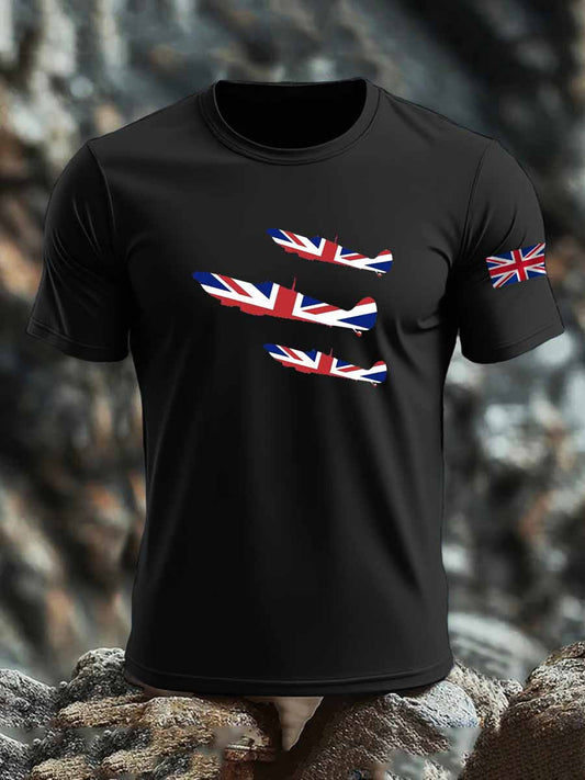 Men's British imitation cotton short-sleeved T-shirt trupatriotic