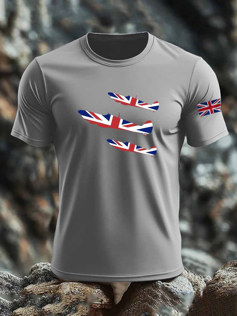 Men's British imitation cotton short-sleeved T-shirt trupatriotic