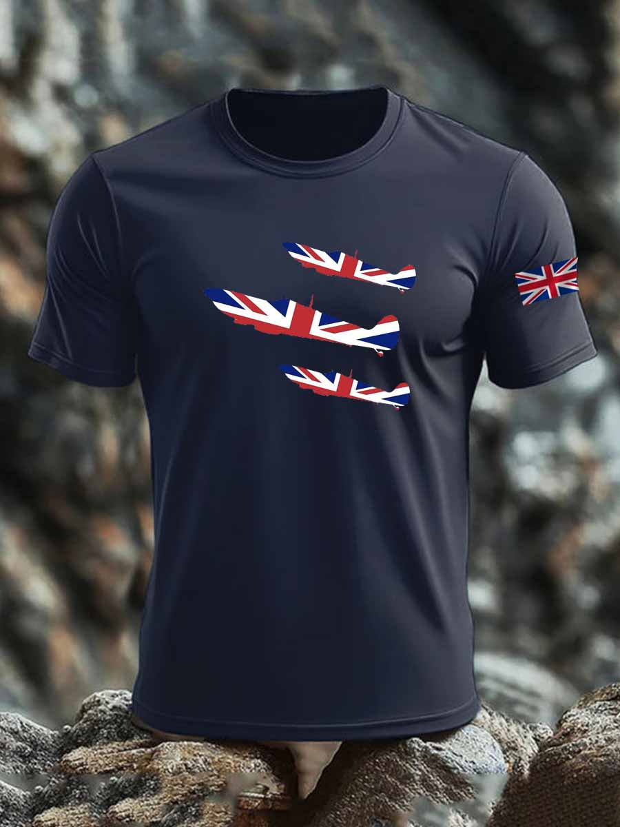 Men's British imitation cotton short-sleeved T-shirt trupatriotic