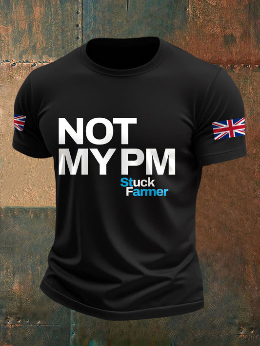Men's UK Flag Not My MYPM Printed T-shirt trupatriotic