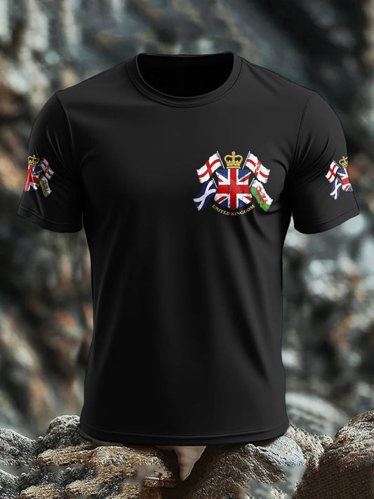 Men's UK Flag United We Stand Printed T-shirt trupatriotic