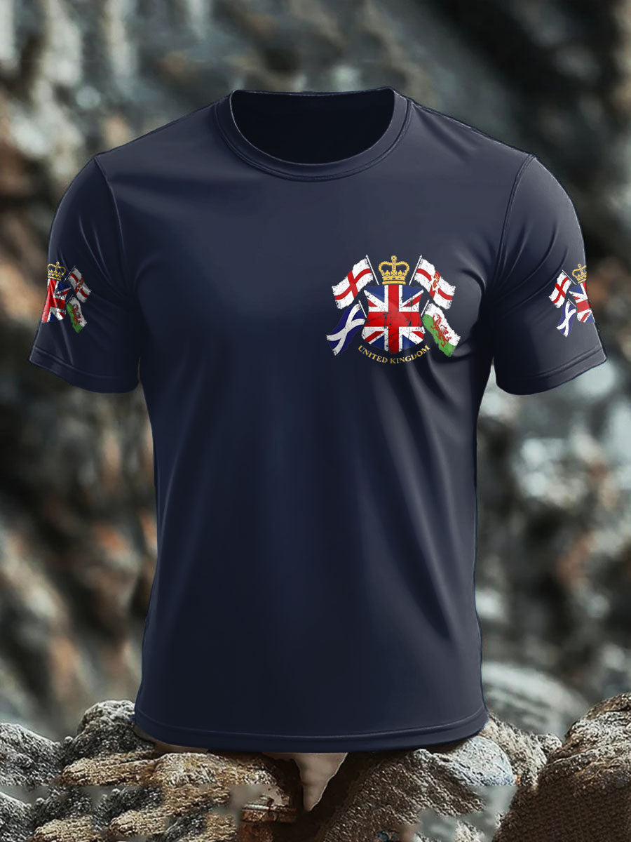 Men's UK Flag United We Stand Printed T-shirt trupatriotic