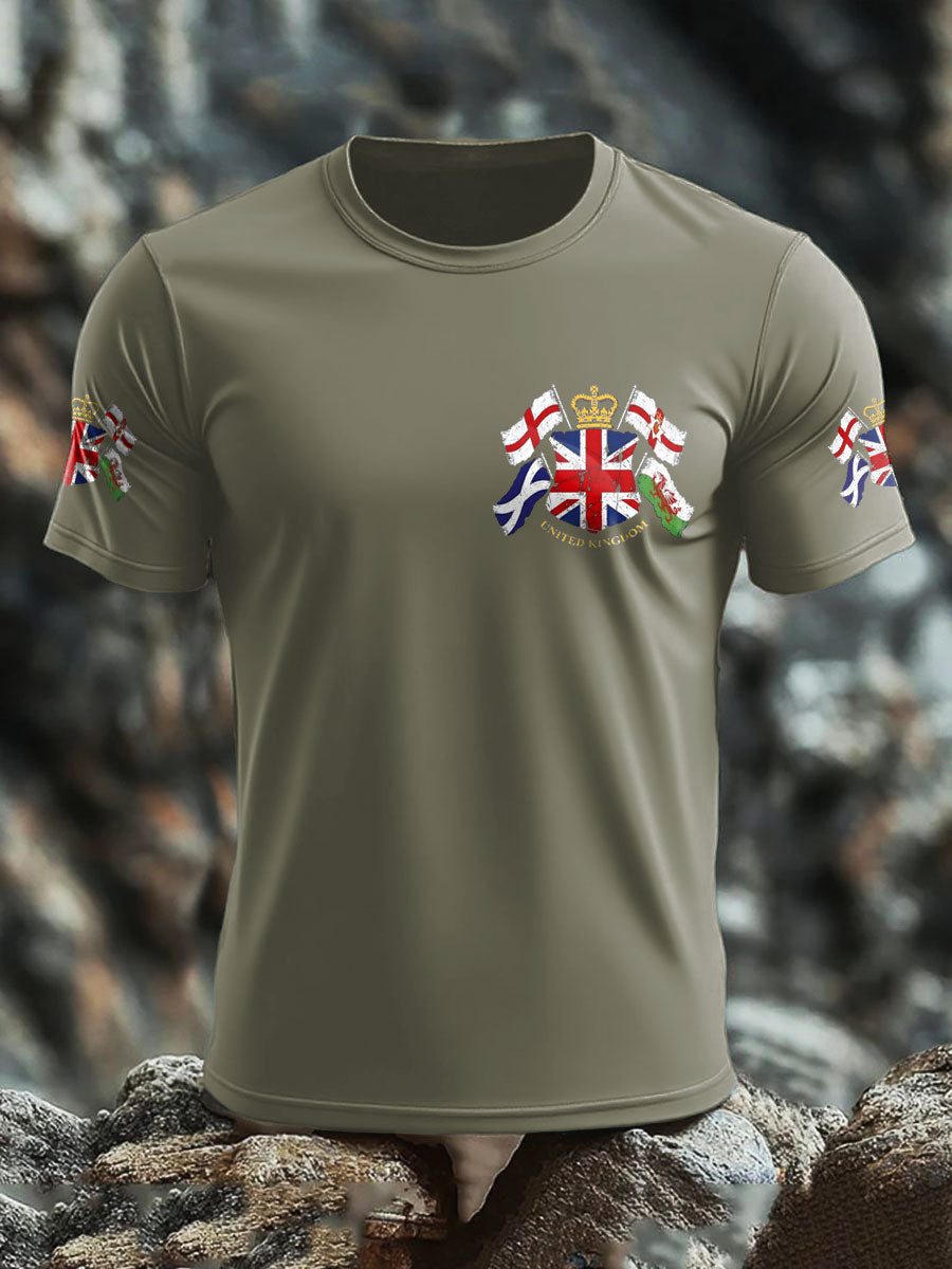 Men's UK Flag United We Stand Printed T-shirt trupatriotic