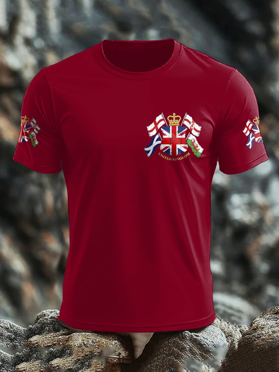 Men's UK Flag United We Stand Printed T-shirt trupatriotic