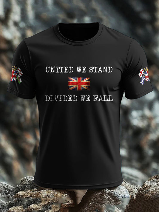 Men's UK Flag United We Stand Printed T-shirt trupatriotic