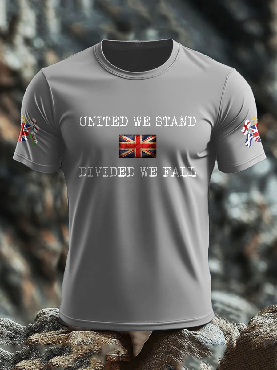 Men's UK Flag United We Stand Printed T-shirt trupatriotic