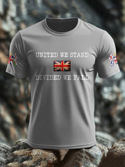 Men's UK Flag United We Stand Printed T-shirt trupatriotic