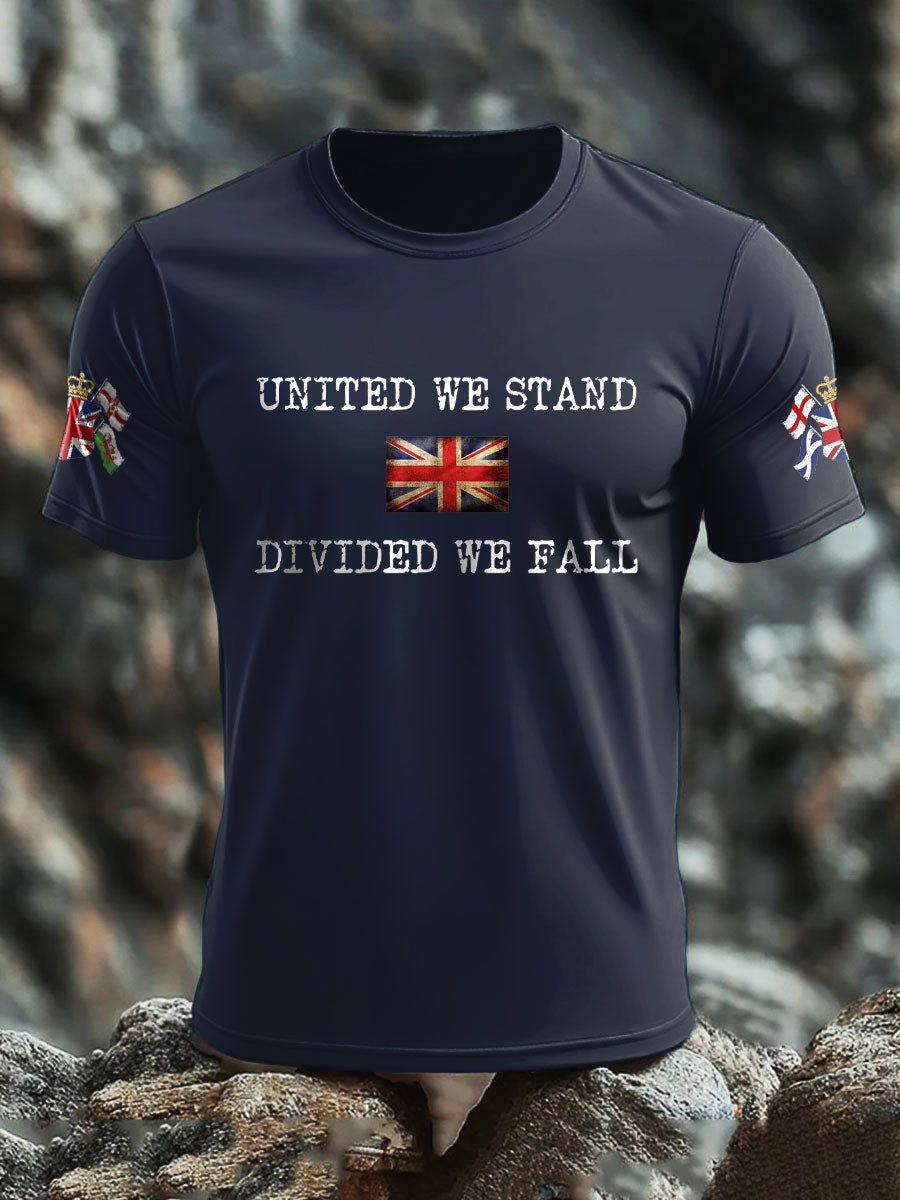 Men's UK Flag United We Stand Printed T-shirt trupatriotic