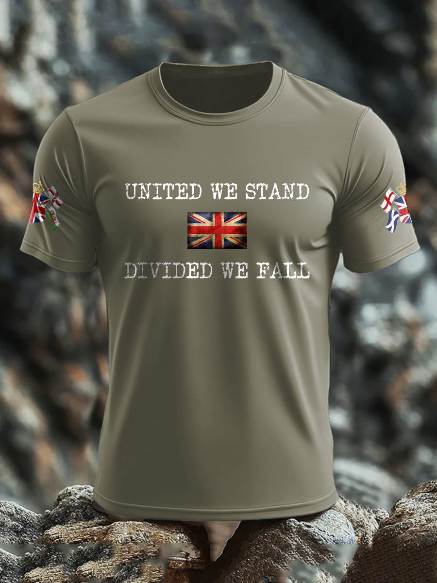 Men's UK Flag United We Stand Printed T-shirt trupatriotic