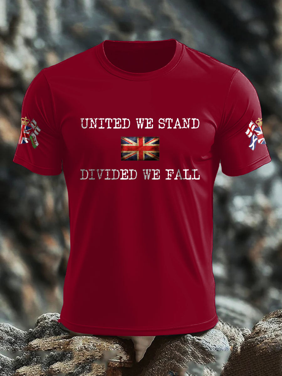 Men's UK Flag United We Stand Printed T-shirt trupatriotic