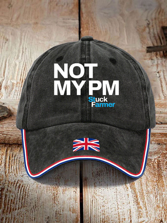 Unisex Not My PM Funny UK Flag Printed Hat trupatriotic