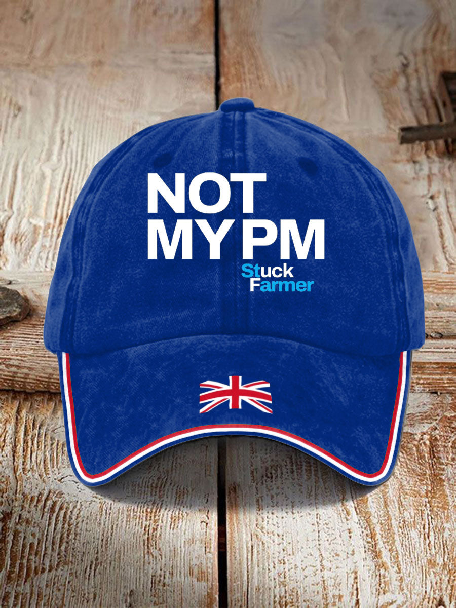 Unisex Not My PM Funny UK Flag Printed Hat trupatriotic