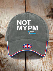 Unisex Not My PM Funny UK Flag Printed Hat trupatriotic