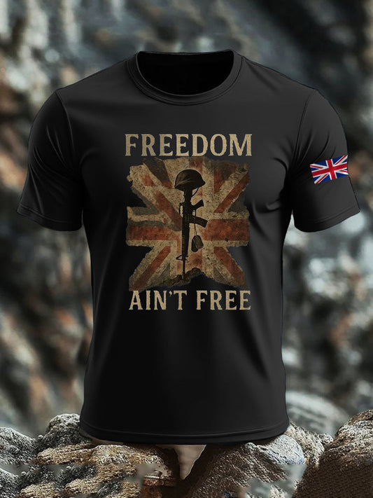 Men's British imitation cotton short-sleeved T-shirt trupatriotic