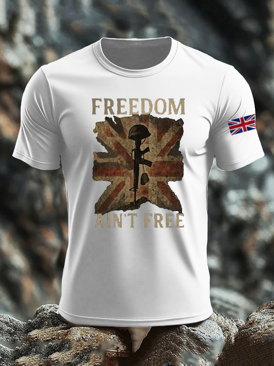 Men's British imitation cotton short-sleeved T-shirt trupatriotic