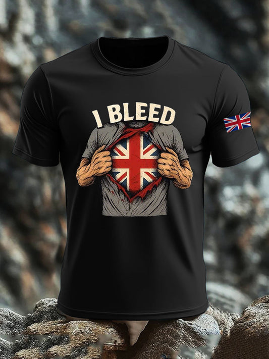 Men's  British imitation cotton short-sleeved T-shirt trupatriotic