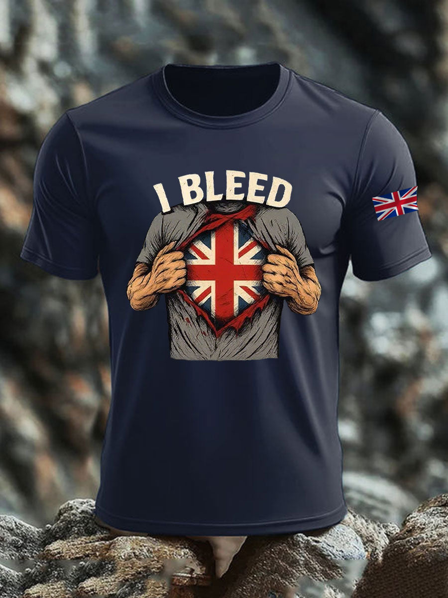 Men's  British imitation cotton short-sleeved T-shirt trupatriotic
