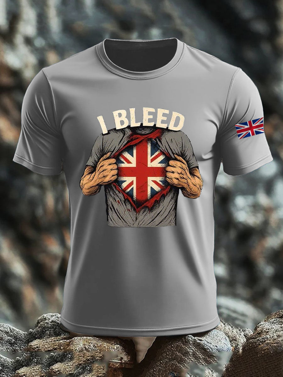 Men's  British imitation cotton short-sleeved T-shirt trupatriotic