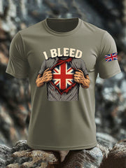 Men's  British imitation cotton short-sleeved T-shirt trupatriotic