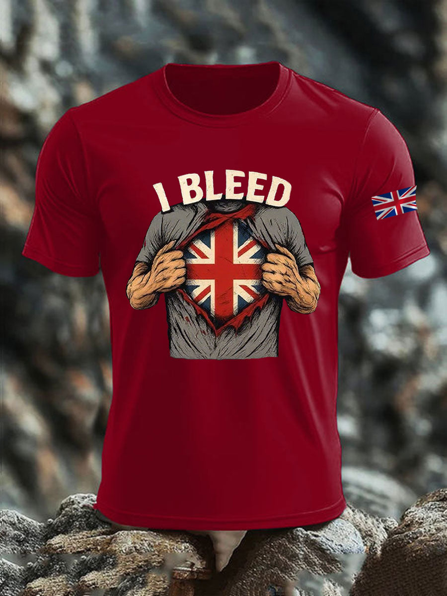 Men's  British imitation cotton short-sleeved T-shirt trupatriotic