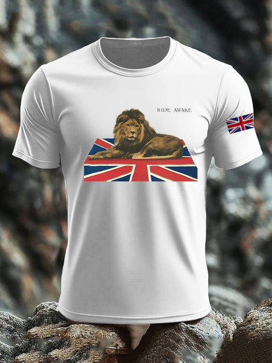 Men's  British mitation cotton short-sleeved T-shirt trupatriotic