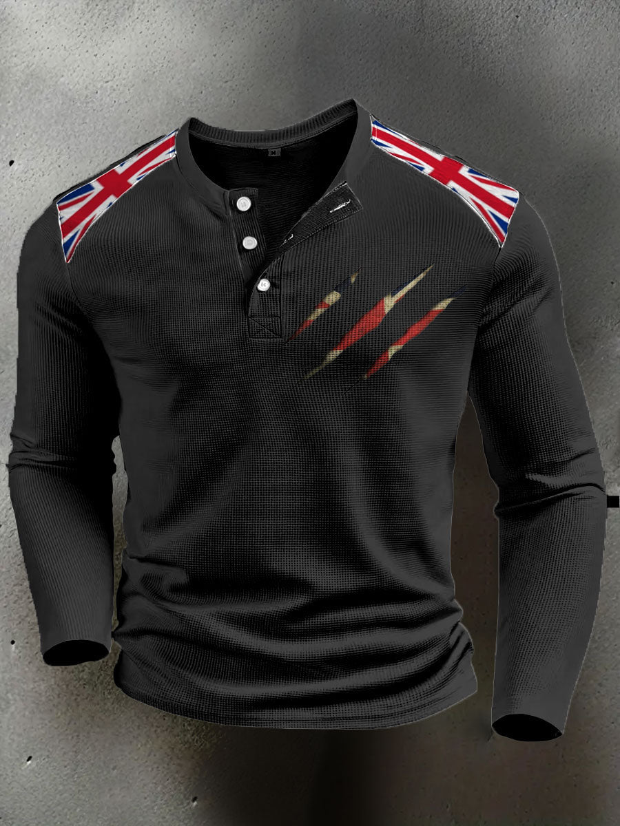 Men's UK Flag Printed Casual Tops trupatriotic