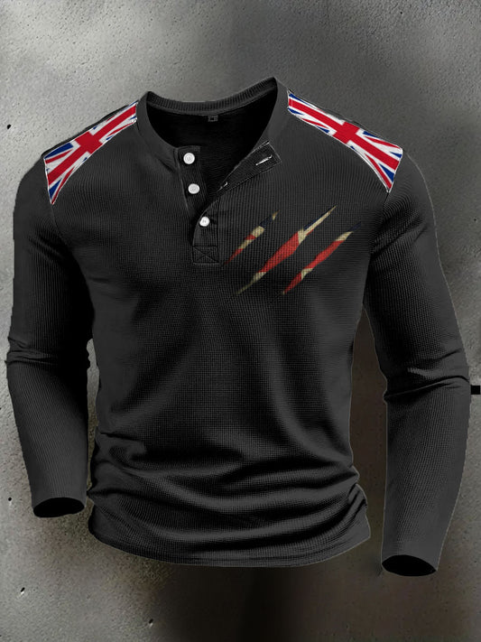 Men's UK Flag Printed Casual Tops trupatriotic